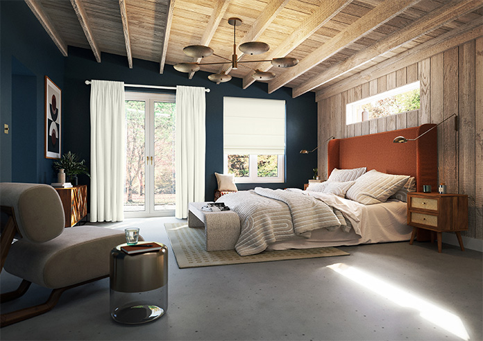 Akoya Faux Silk, Lustre Chalk - Twist&Fit Roman Blind - Image 6